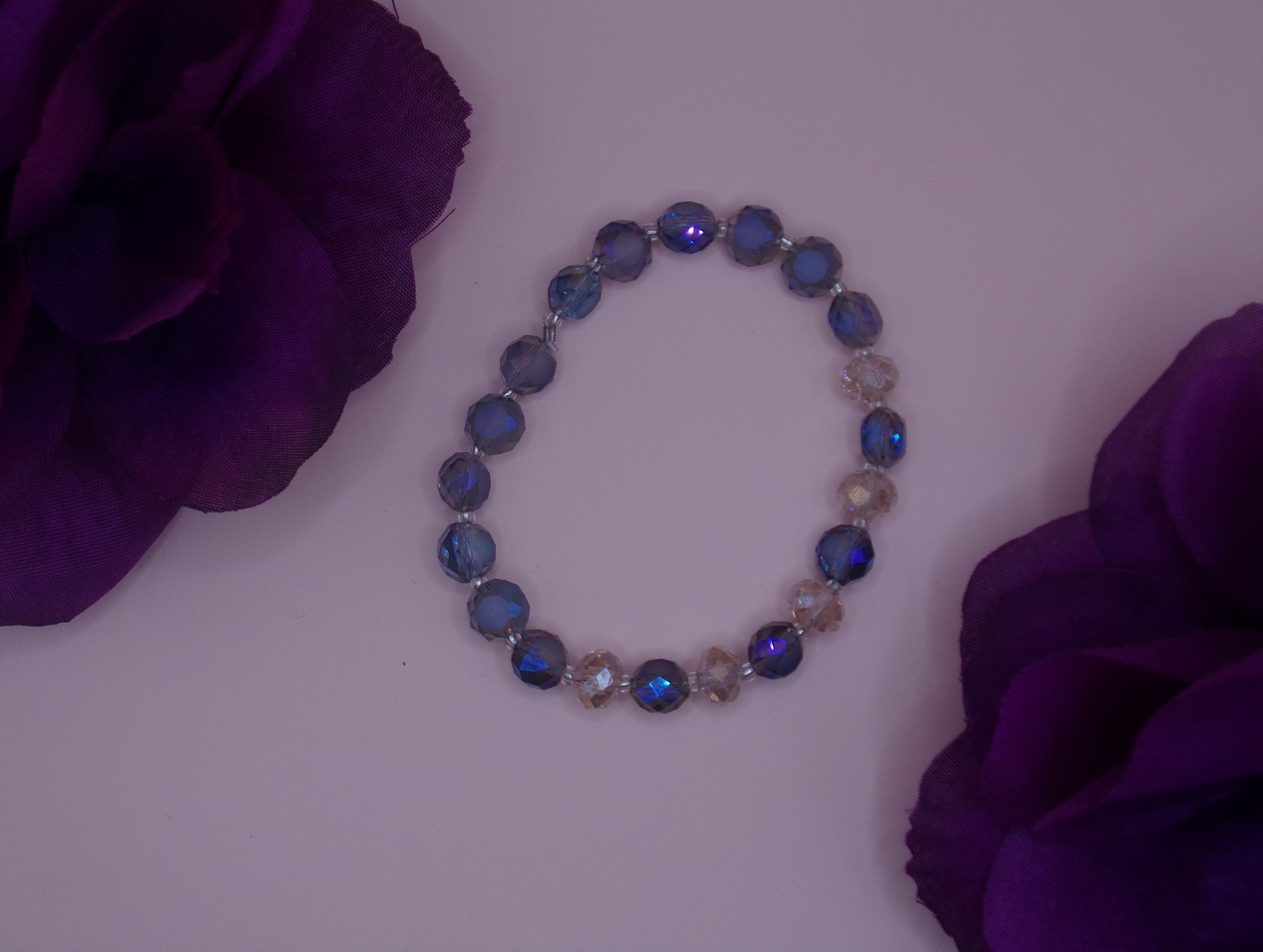 Gray and Tan Swarovski Crystal Bracelet