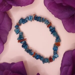 Dark Apatite and Carnelian Chip Bracelet