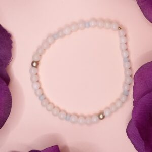 Moonstone and Swarovski Crystal Elastic Bracelet