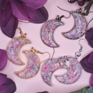 Moon Resin Crystal Earrings